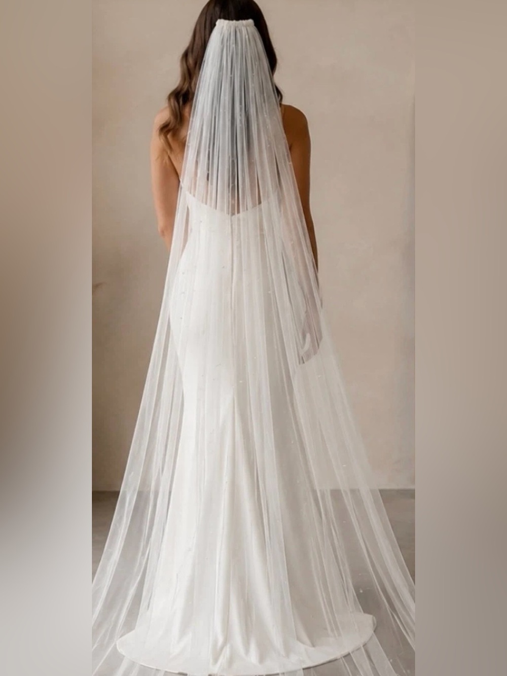 Elegant White Wedding Long Sheer Veil